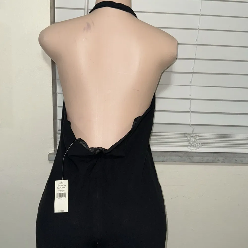 Banana Republic NWT 100% silk black halter backless dress plus woman size 14 - Image 5