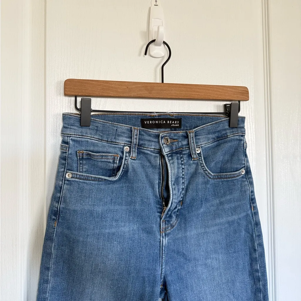 Veronica Beard Carly High Rise Cropped Kick Flare Jeans in Sierra - Image 3