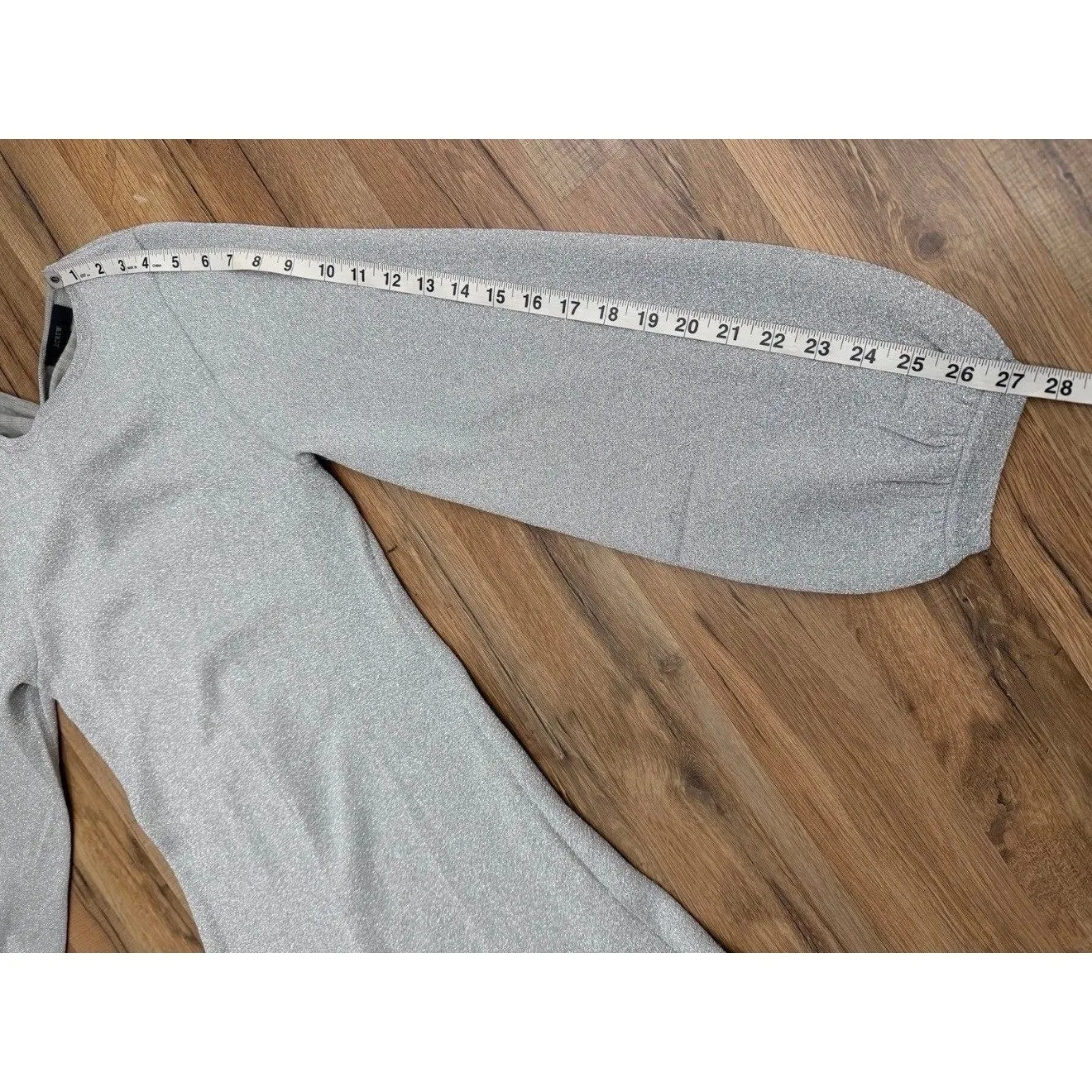 J.Crew Silver Metallic Merino Wool Dress Twist Back Long Sleeve Size M Red Size M - Image 9