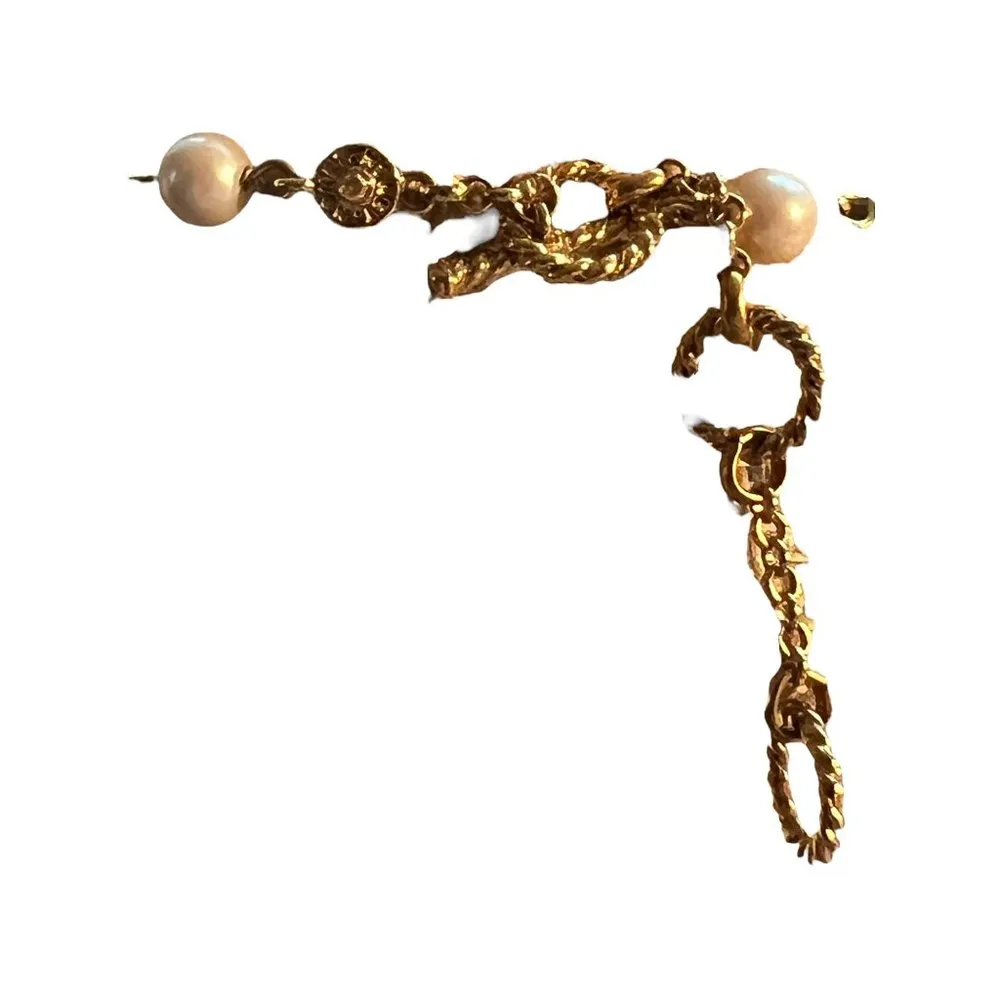 Monet Vintage Style Necklace Cage Beads Faux Pearls Turquoise 16" Collar Choker - Image 4