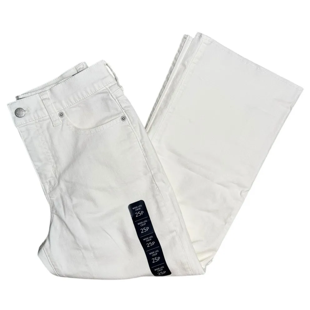 J. Crew Seashell White Petite Wide-Leg Jean in All-Day Stretch Size 25P (Petite) - Image 10