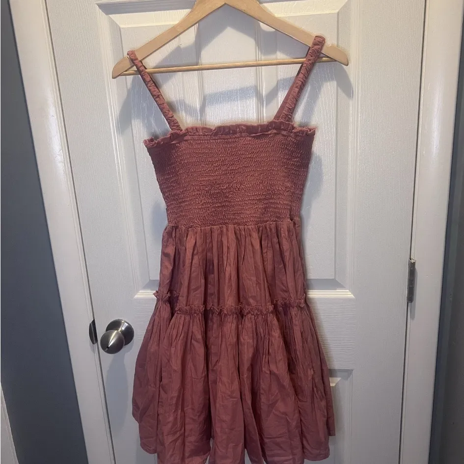 ASOS Dusty Pink Smocked Mini Dress - Image 4