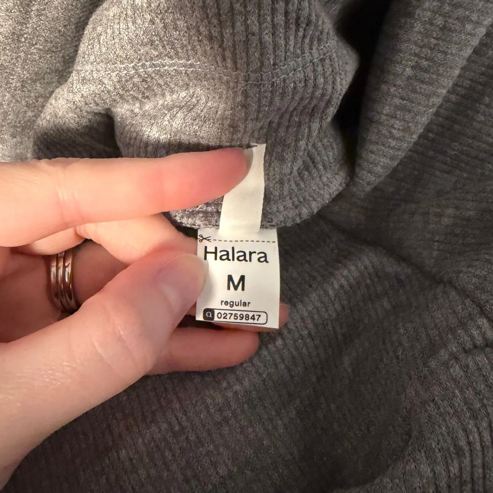 Ribbed High Waisted Tummy Control Drawstring Wide Leg Color Block Fleece Trouser - Image 4