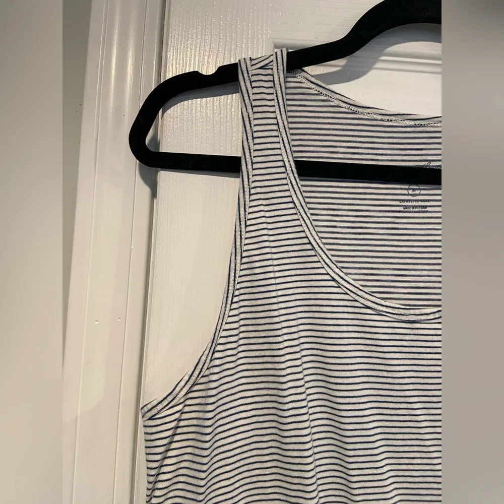Universal Thread Size M Lafayette Tank Top Racerback Navy White Stripe Round Hem - Image 2