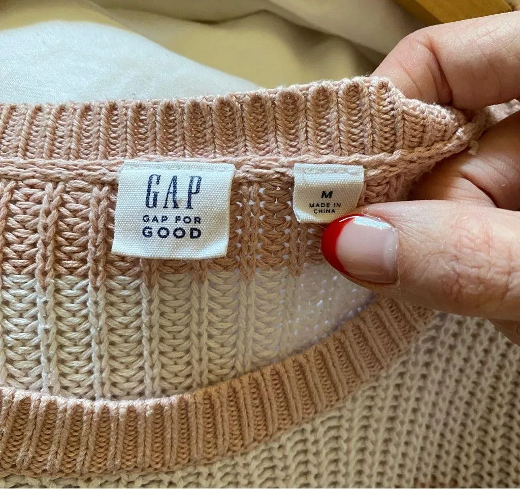 Gap Knit Striped Sweater Oversized Neapolitan Flare Sleeve Size Medium - Image 6