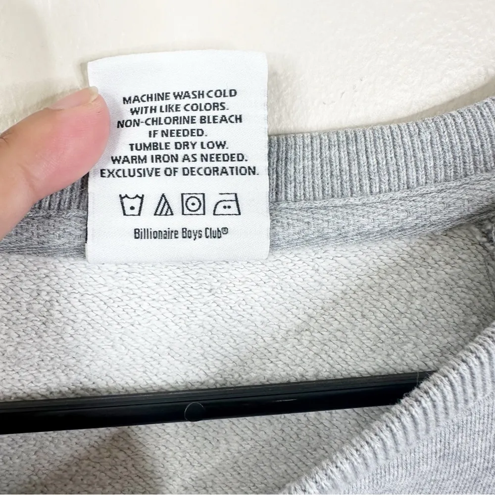 Billionaire Boys Club Sweatshirt Womens XXL Gray Cut Off Cropped Graphic Top - Image 5