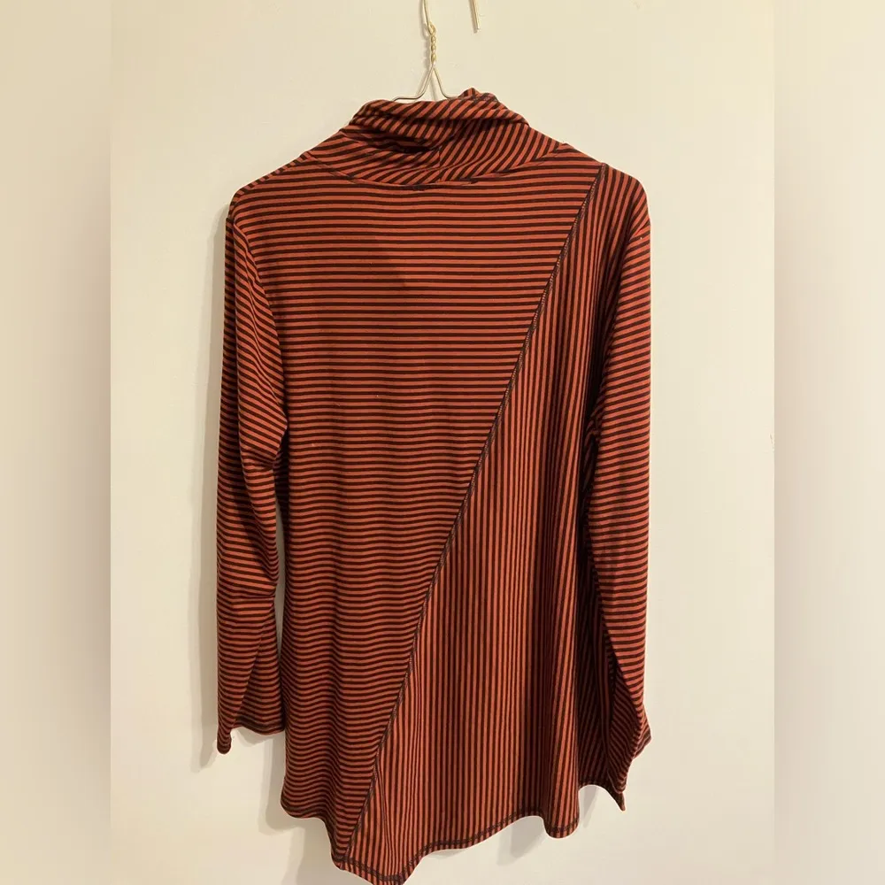Boutique Knit Oversized‎ Cowl Neck Tunic Top Womens Size Medium Orange - Image 9