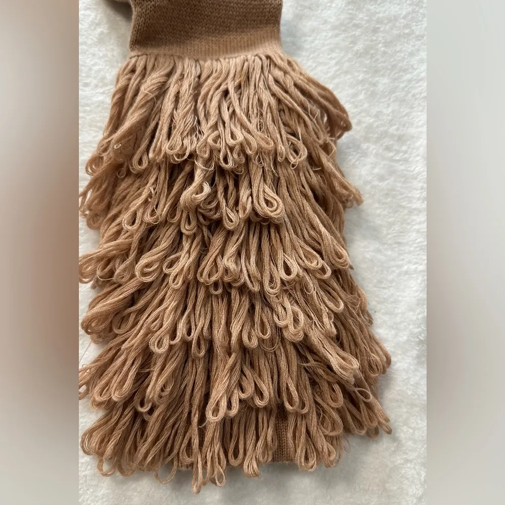 Jonathan Simkhai Loopy Yarn Cold Shoulder Pullover Tan Turtleneck Sweater - Image 15