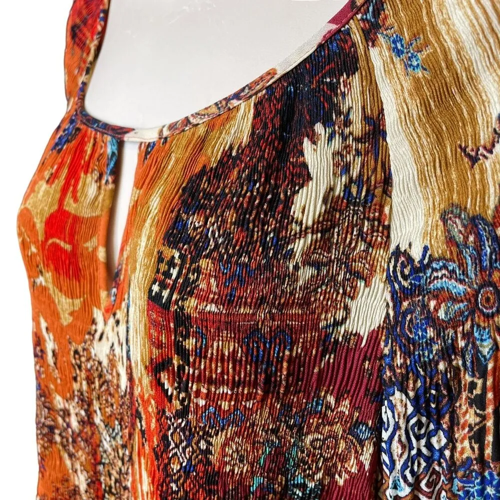 Avenue Womens Keyhole Blouse Smock Bodice Boho Peasant Sleeves Plus Size 26 c Black - Image 5