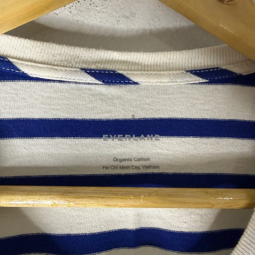 EVERLANE THE PREMIUM WEIGHT BLUE/WHITE STRIPE MUSCLE TEE TANK TOP SMALL - Image 4
