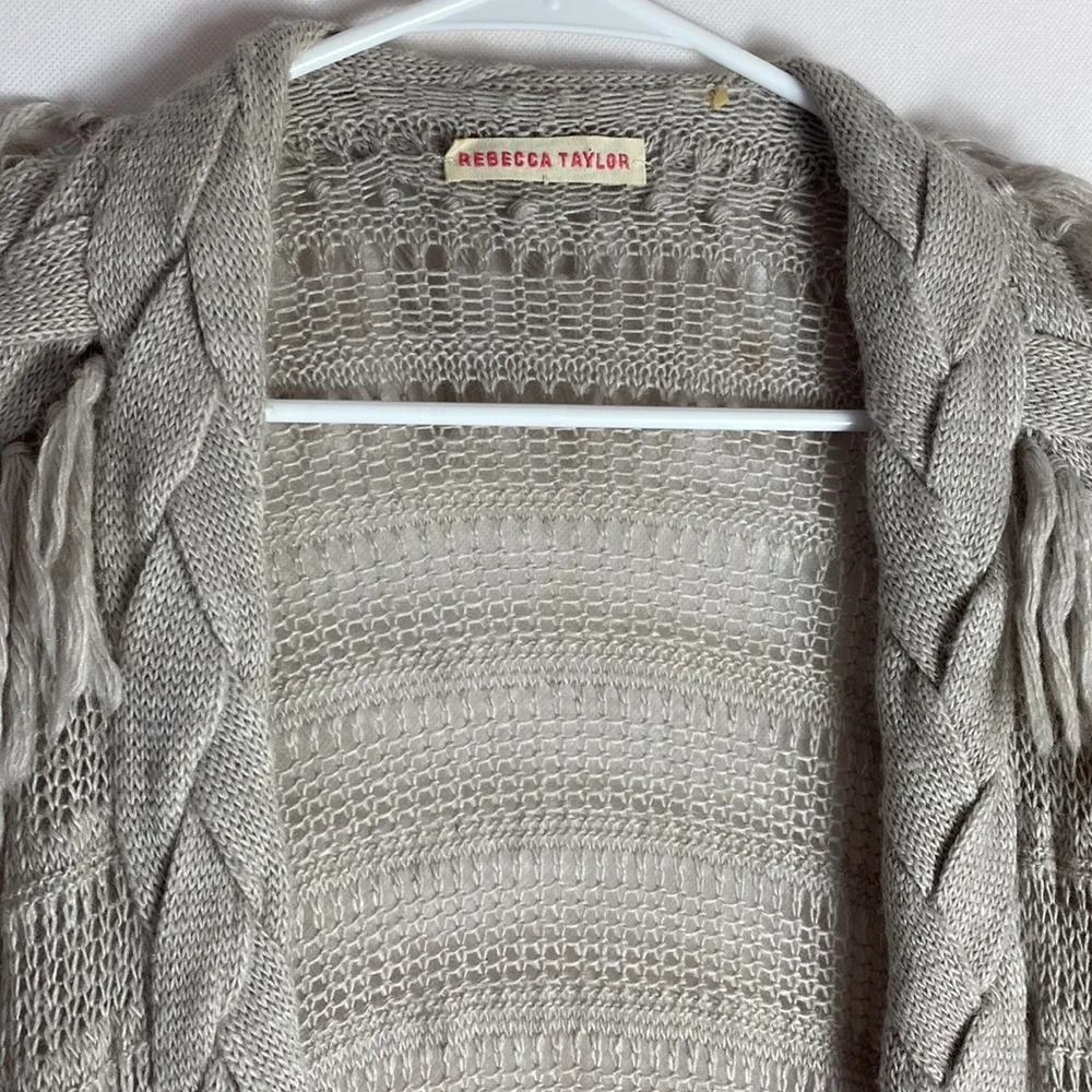 Rebecca Taylor fringe open sweater cardigan size XS - Image 2