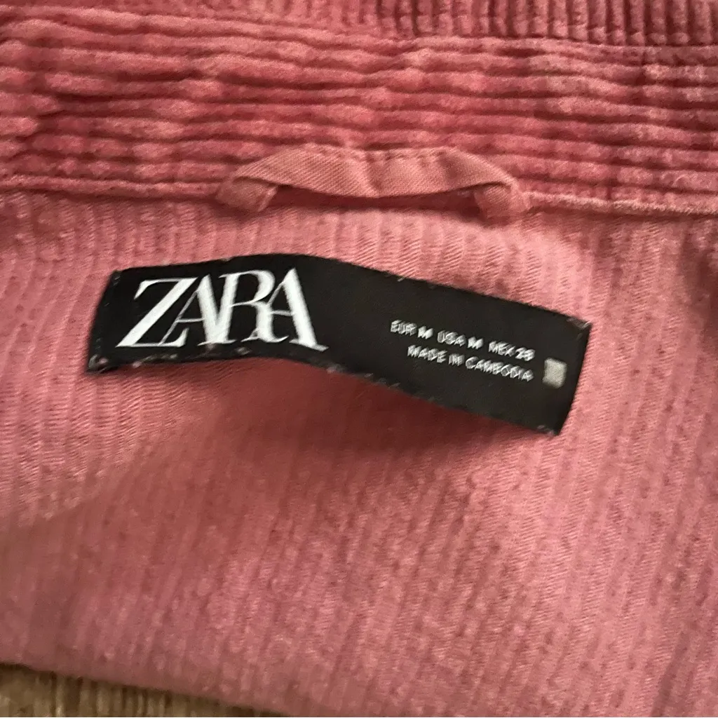 Zara Pink Corduroy Shaket Size Medium - Image 5