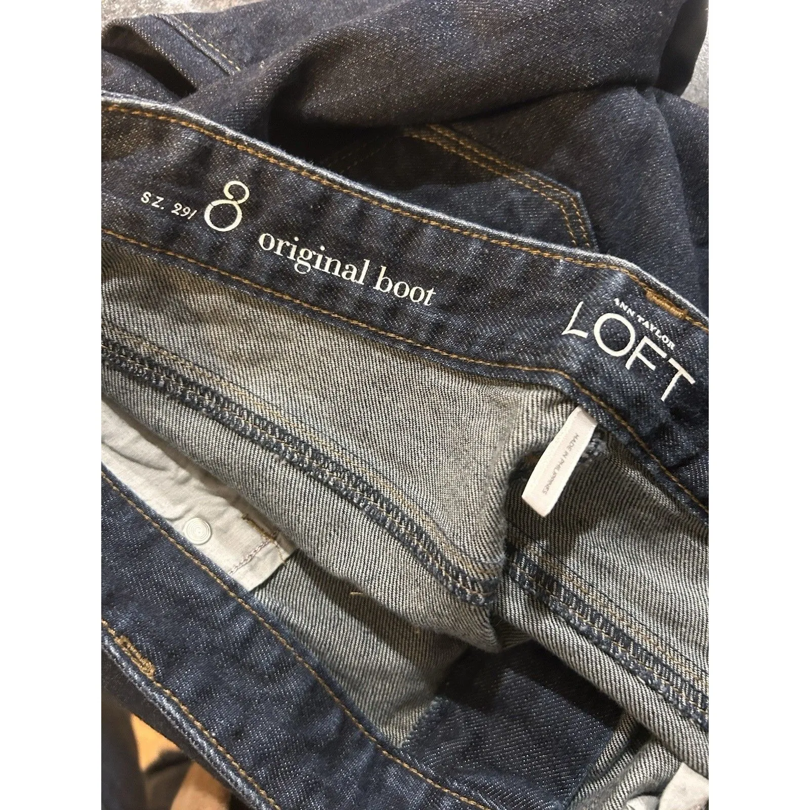 LOFT Jeans Size 8 Women’s Dark Blue Stretch Jeans Ladies Mid Rise Curvy Bootcut - Image 4