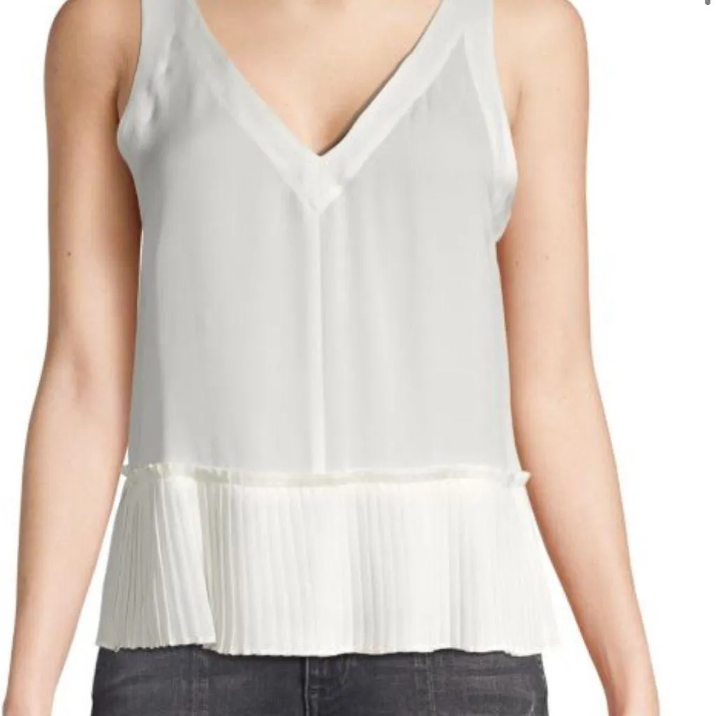 REBECCA TAYLOR Pleated Silk Tank Top NWT 12 - Image 4