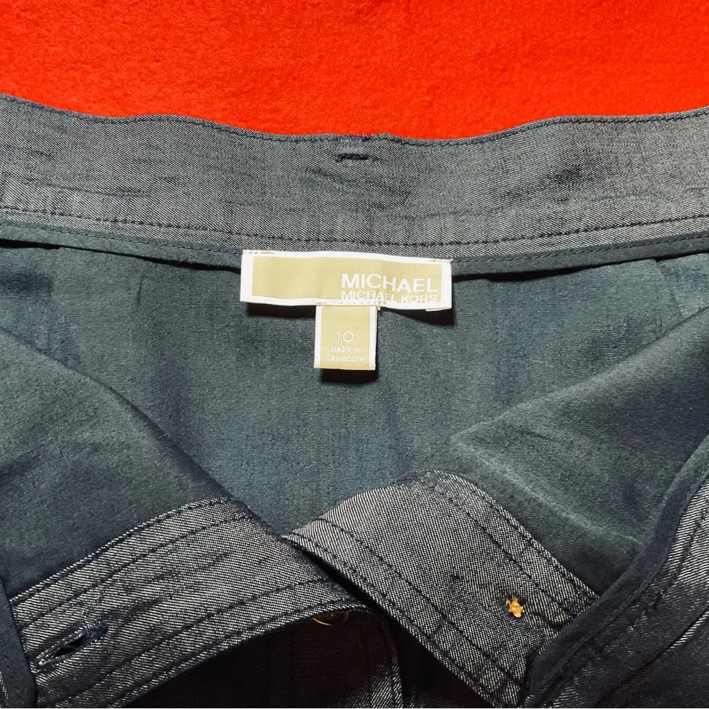Michael Kors Indigo Rinse Women’s Size 10 Button Front Mini Skirt - Image 4