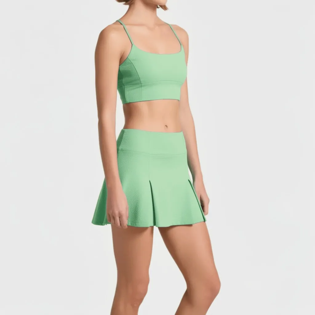 New Gigi C Heidi Snakeskin Skirt Skort XS Jade Green - Image 3