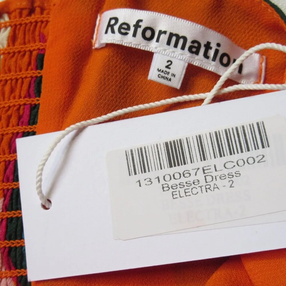 NWT Reformation Besse Midi in Electra Floral Tie Straps Georgette Tank Dress 2 - Image 4