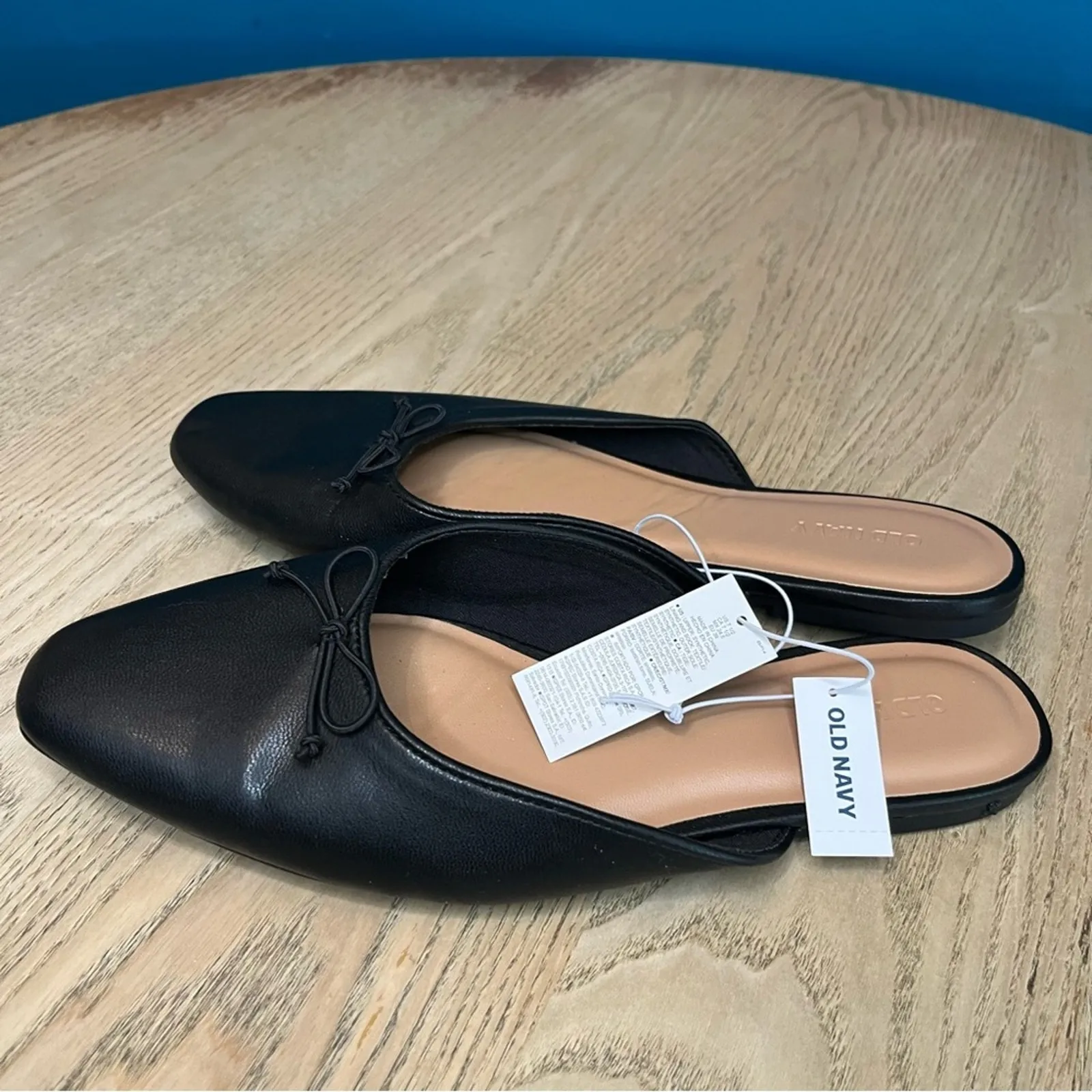 New! Old Navy Black Ballet Mules Minimalist Slip On Flats Women’s Size 7.5 - Image 4