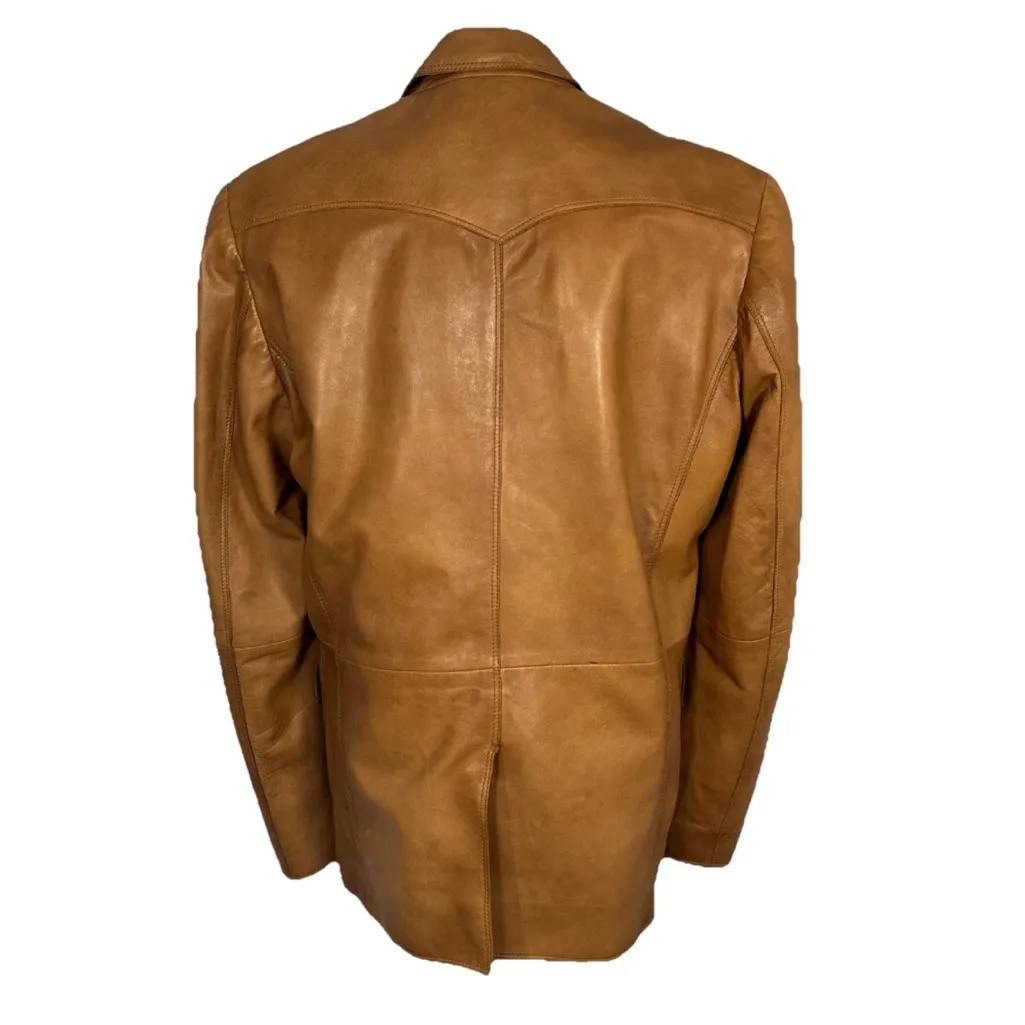 Stetson Leather Jacket Women’s Size Small Tan - Image 3