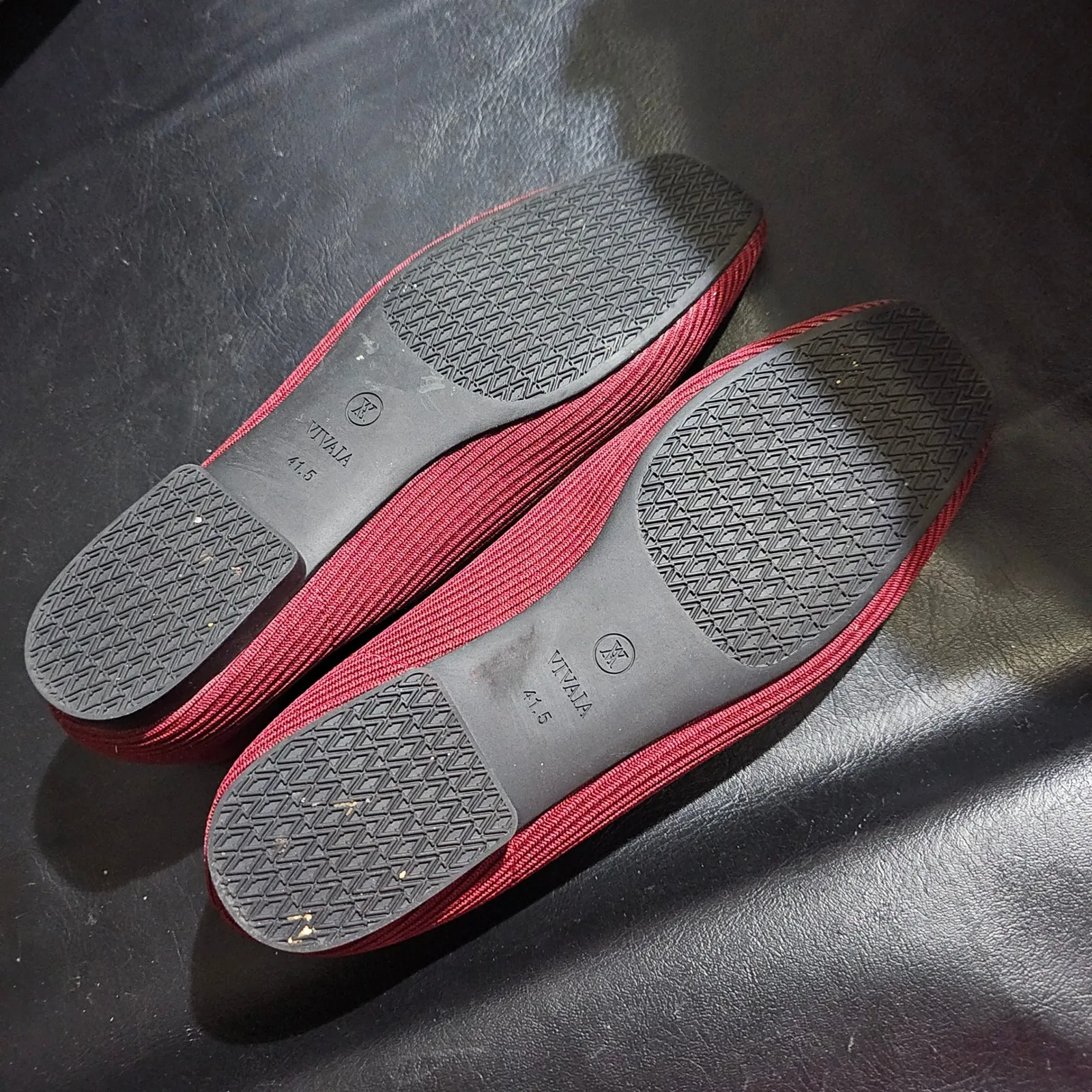 Vivaia Womens Burgundy Red Square Toe Flats Shoes 41.5 10 - Image 6