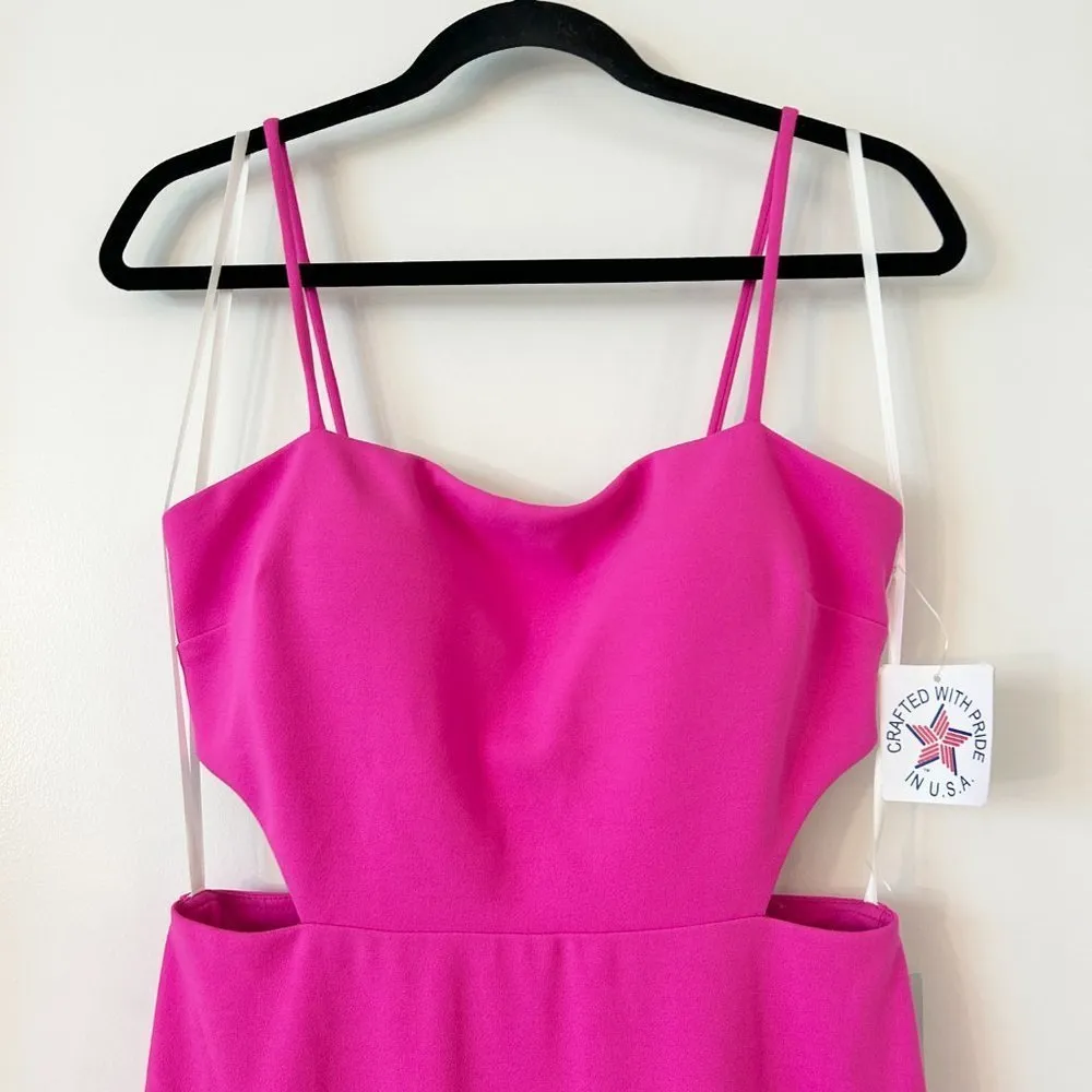 XScape  Cutout Slit Maxi Gown Fuschia Size 8 NWT - Image 4