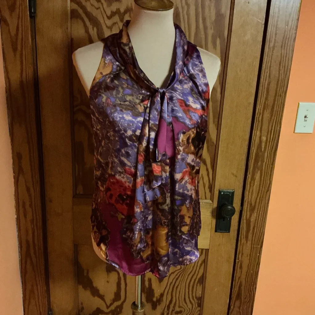 Adiva dressy bright watercolor sleeveless blouse - Image 10