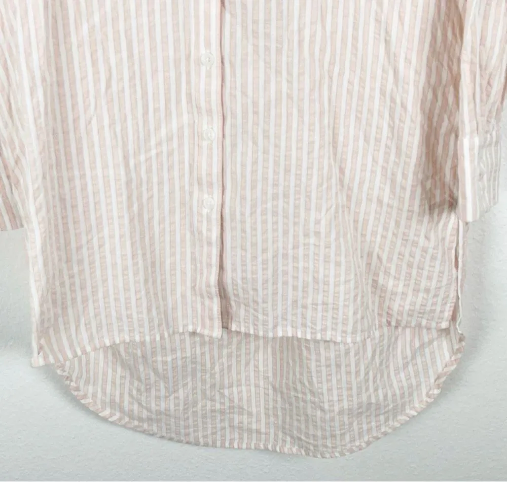 by ANTHROPOLOGIE Longline Striped Long Sleeves Button Chest Pocket Tunic Top XS - Image 6