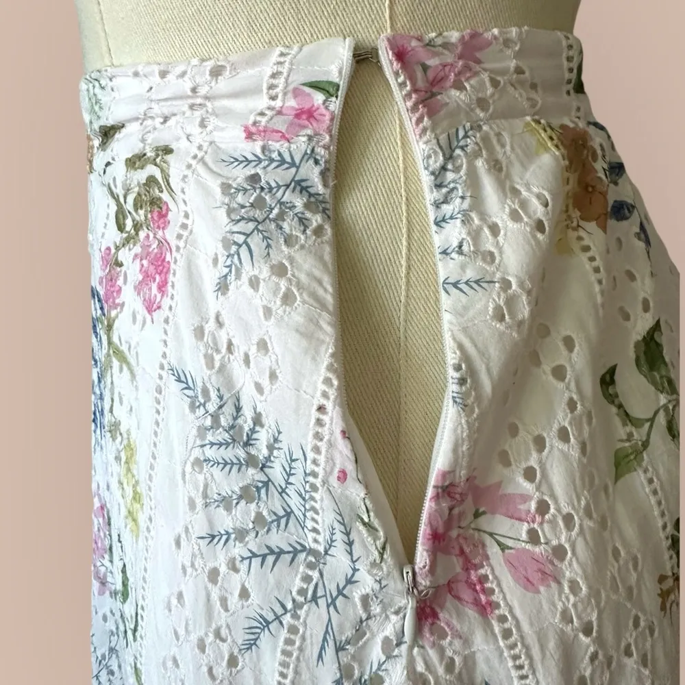 Lulu's Sweet at Heart White Floral Embroidered Midi Skirt (952) - Image 11