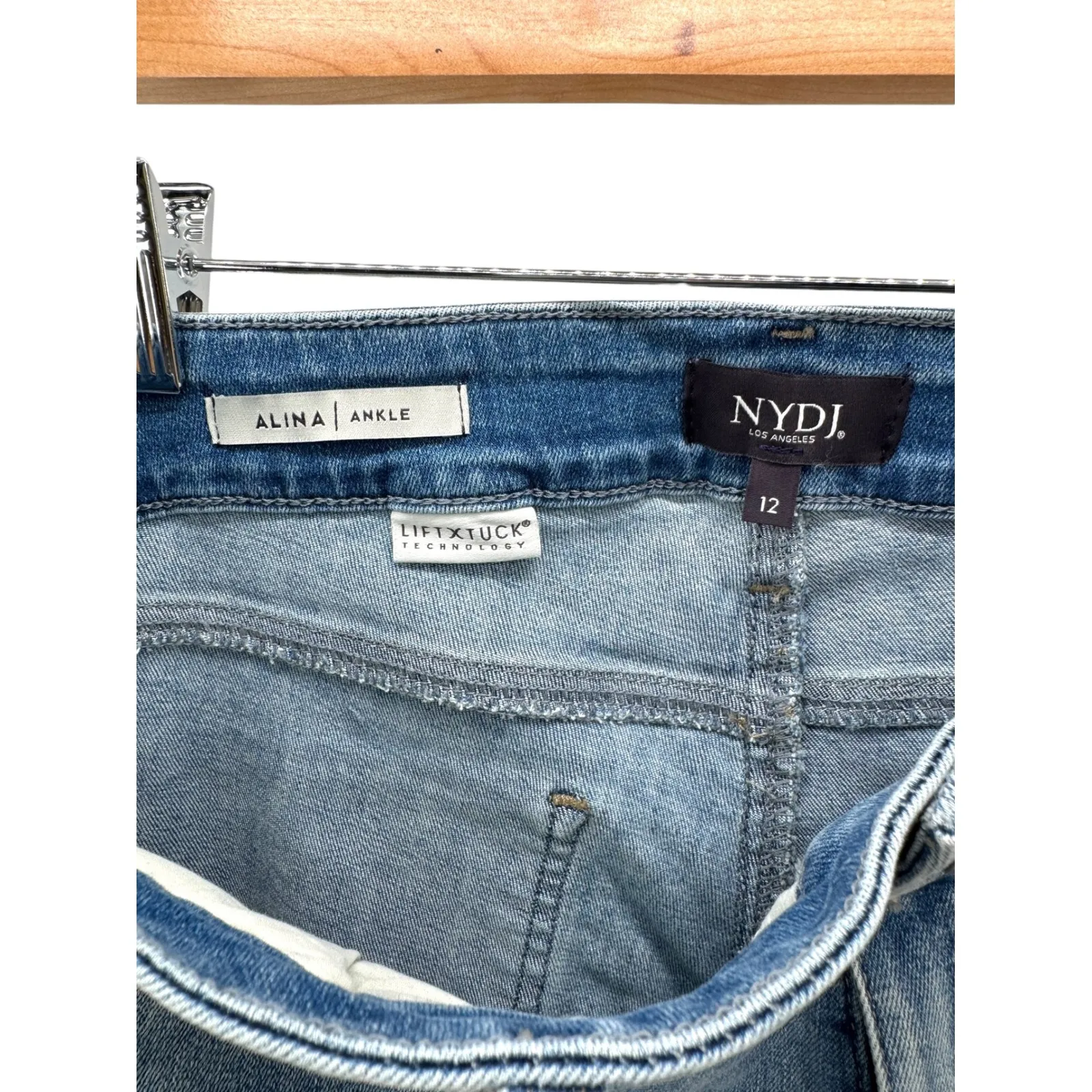 NYDJ Alina Ankle Jeans Dreamstate Blue Stretch Denim Lift Tuck Tech‎ NWT Sz 12 - Image 4