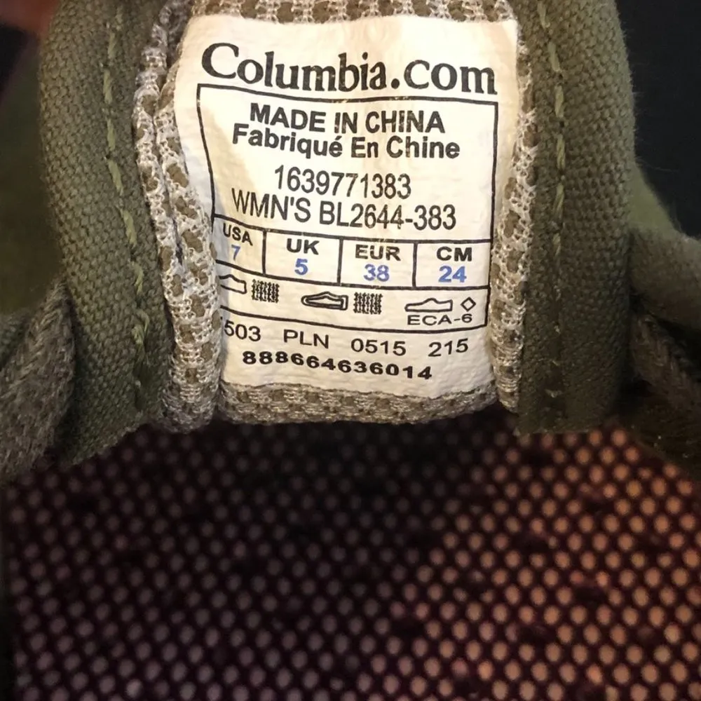 Columbia Vulc N Vent Sneakers Size 7 Green Suede Lace Up Shoes - Image 9