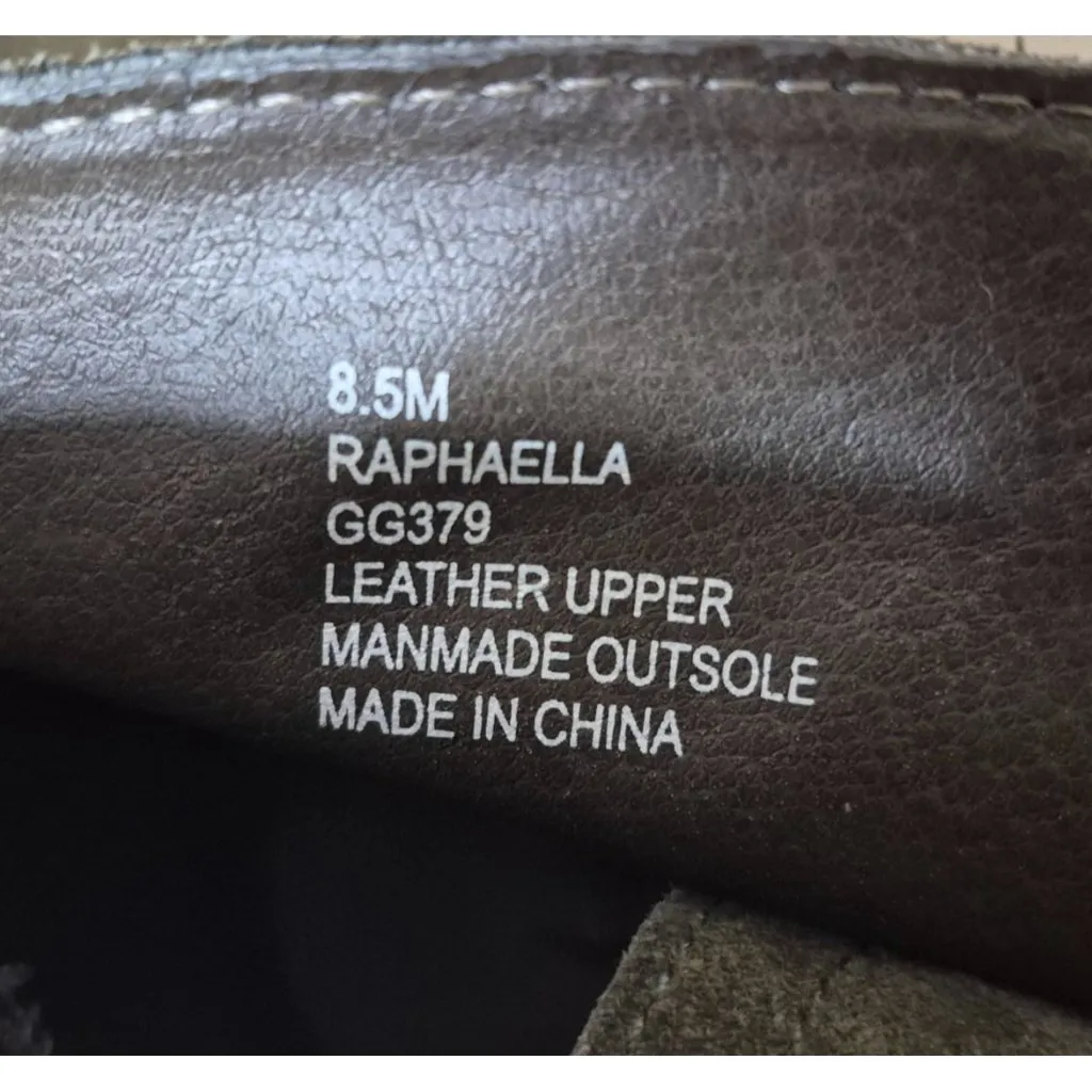 MIA Raphaella Olive Suede Leather Oxford Wedge Booties Boots Lace Up Womens 8.5M - Image 8