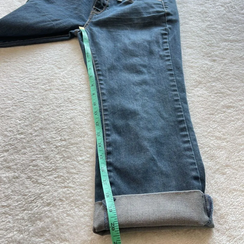 Levi's 565 Capri‎ Denim Jeans Womens 4 W27 Blue Medium Wash Rolled Cuff Mid Rise - Image 9