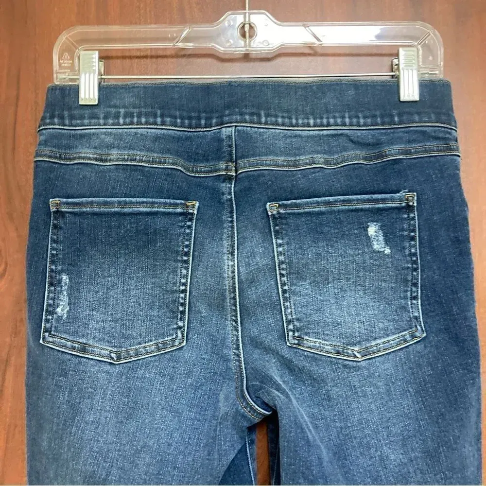 SPANX Medium Wash Distressed Ankle Skinny Jeans M 20203Q - Image 8