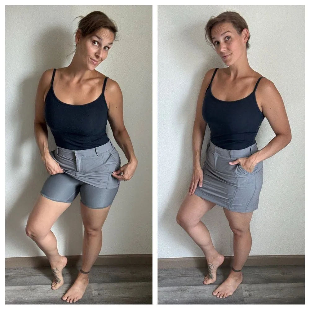 Athleta Skort Gray 6 Skirt Shorts Athleisure Athletic Stretchy Comfy - Image 2