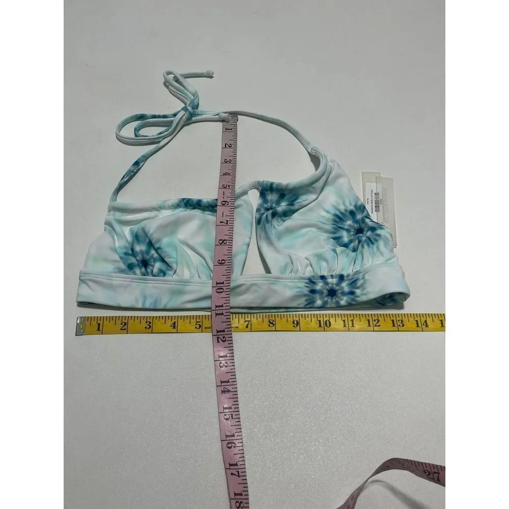 Devon Windsor Iryna One Shoulder Bathing‎ Suit Bikini Swim Top Blue White Medium White - Image 6