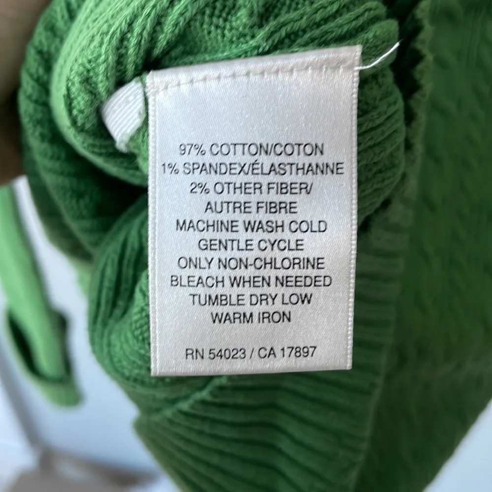 Old Navy Emerald Green Cotton Cable Knit Scoop Neck Sweater Sz M - Image 4