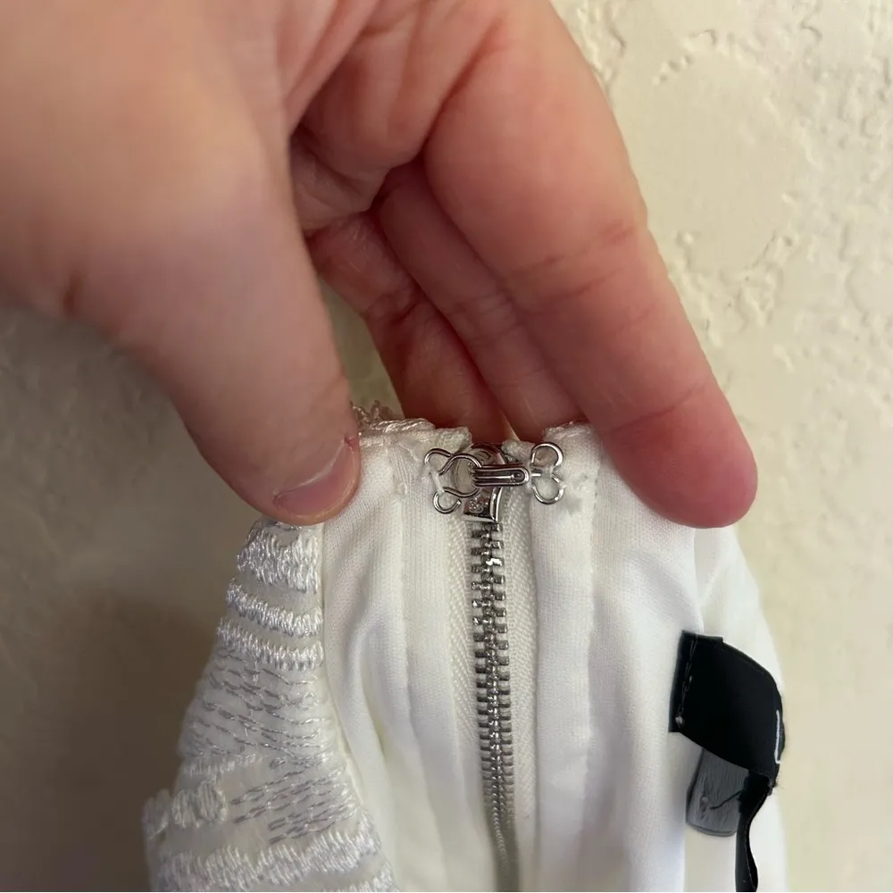 Making Magic White Fringe Lace-Up Mini Dress - Image 14