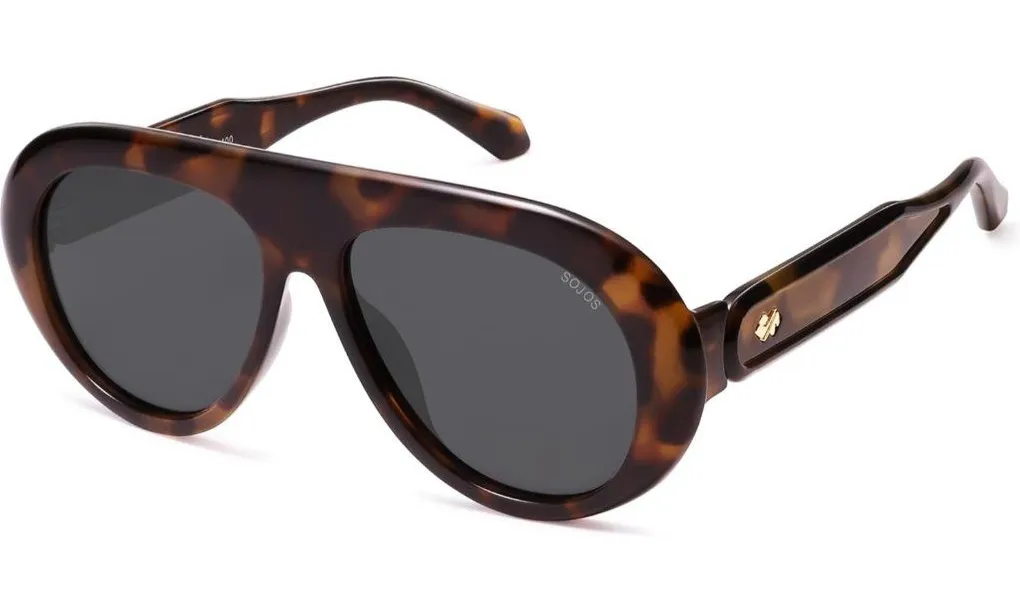 Women's Dark Tortoise/Grey Men Retro Vintage 70s Style UV Protection Glasses Gray - Image 1