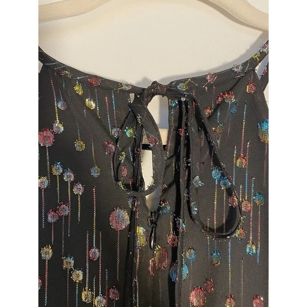 Anthropologie Eva Franco Edita Jumpsuit Metallic Dots w/Pockets Size 2 (no belt) - Image 7