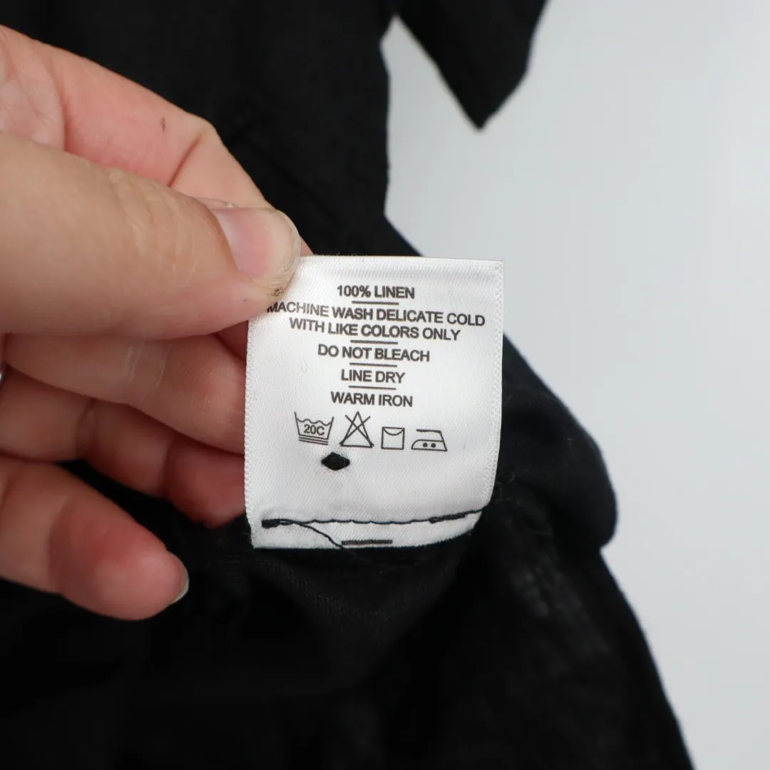 American Giant Easy Linen Shirt Meteorite Black Short Sleeve Button Up Top XS - Image 6