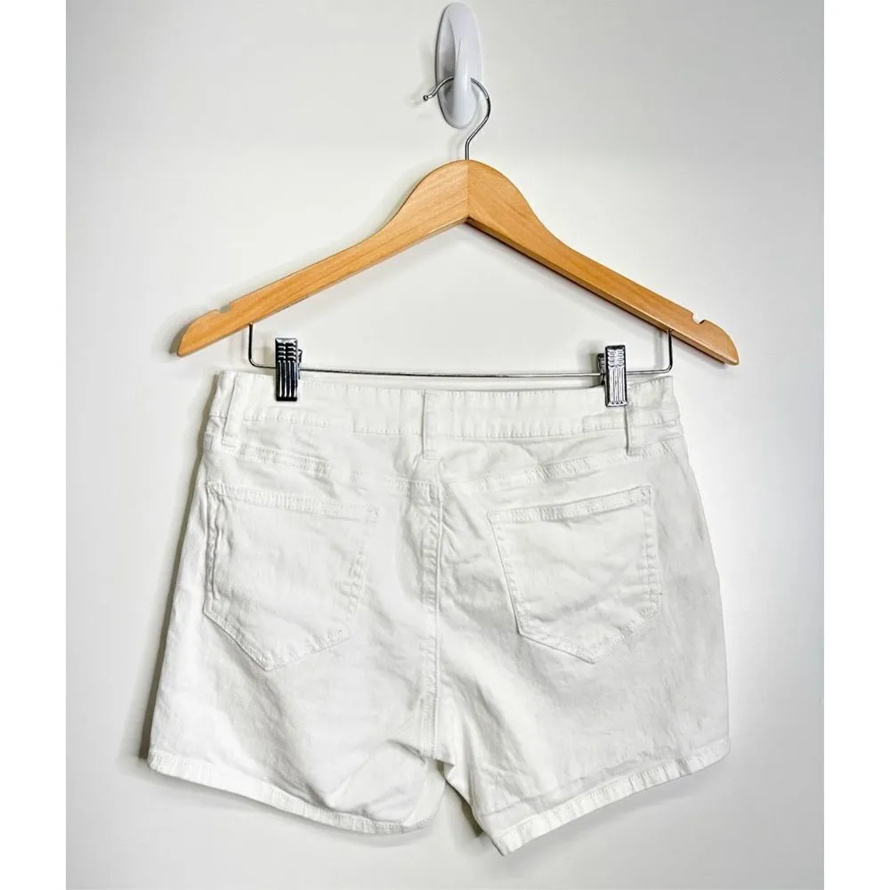 Crown & Ivy Shorts Womens Casual White Denim Size 4 - Image 3