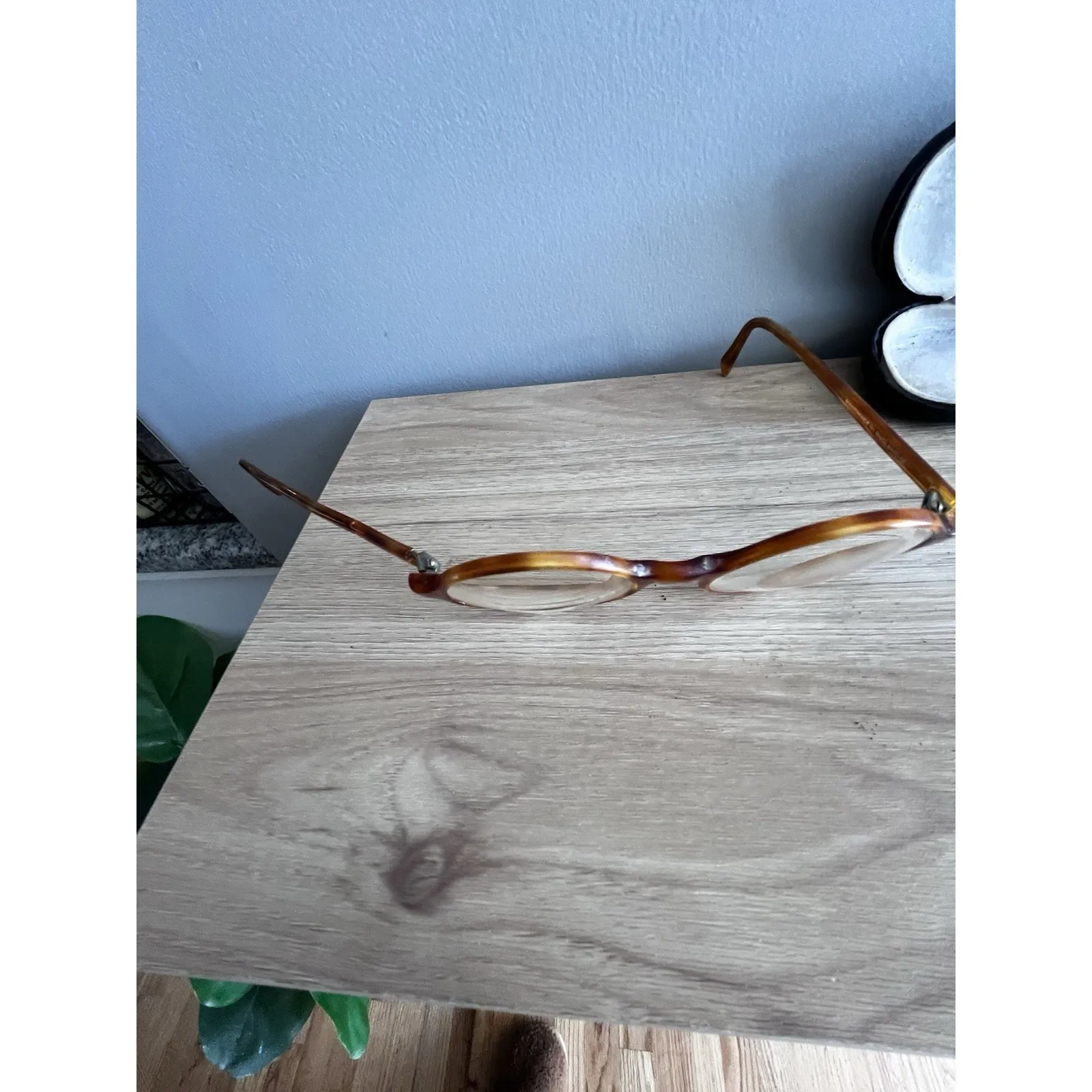 Anglo American England Optical Honey Tortoise Frames Only *need Repair Brown - Image 8