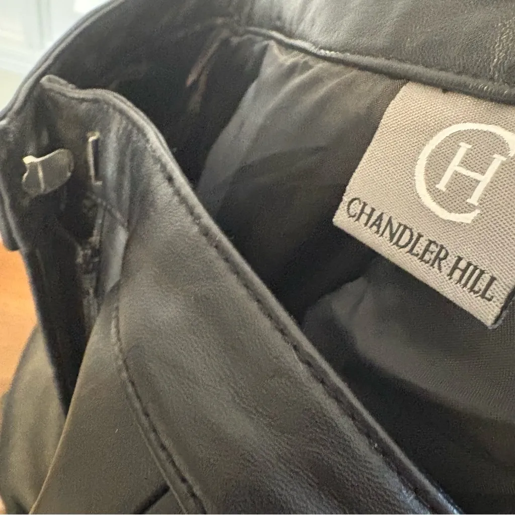Chandler Hill Black Leather Pants Size‎ 8 - Image 5