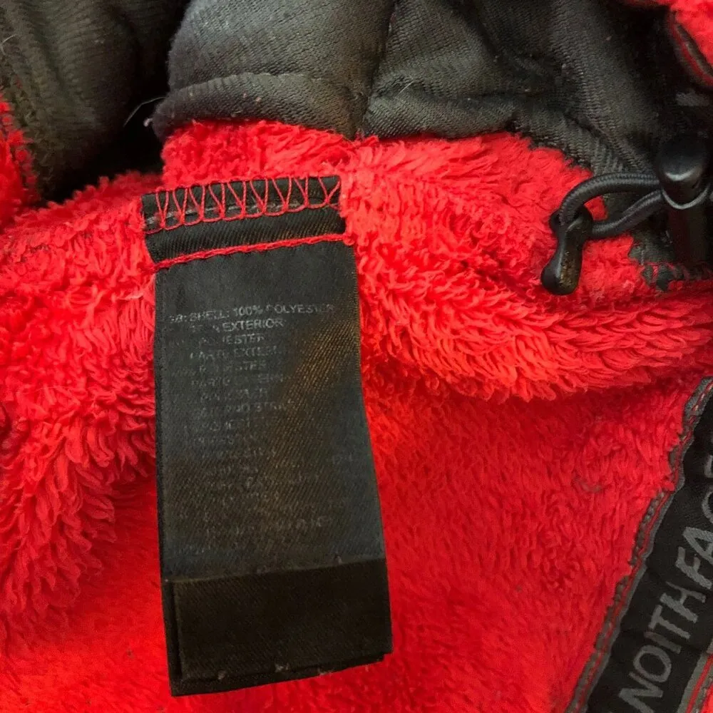 The North Face Womens Oso Fleece Full-Zip Hoodie Jacket Red & Black Size M - Image 6
