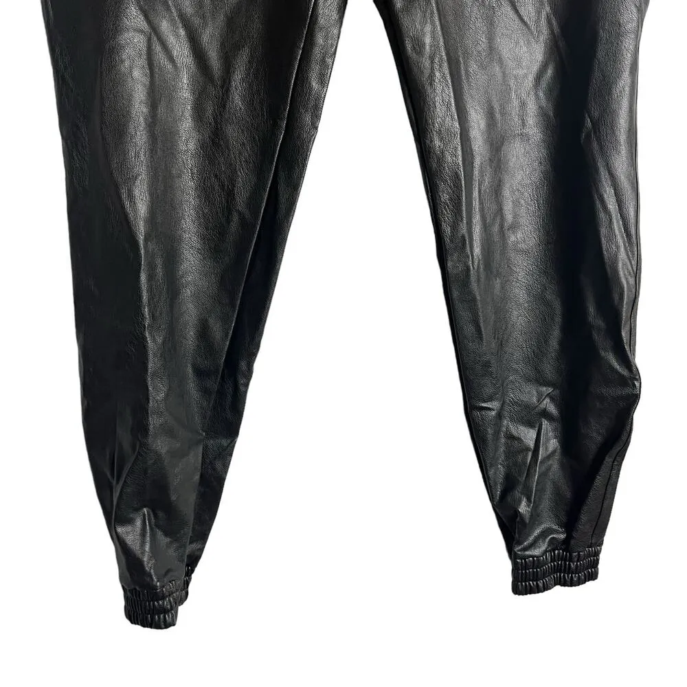 Spanx  Black Faux Leather Jogger Pants Plus Size 1X - Image 11