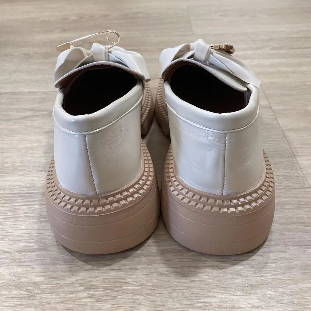 Korean style fashion slip on Oxford loafers shoes British Size 7.5 - Image 3