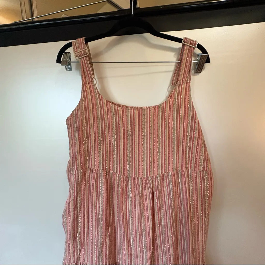 Linda & Ezra Maxi Dress Pink Metallic Stripes Colorful size XLarge White - Image 5
