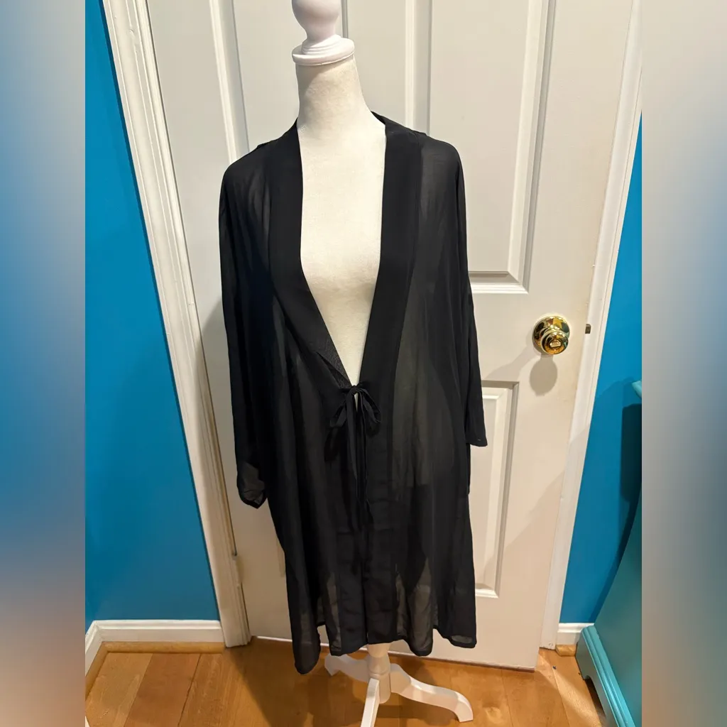 Cacique sheet short robe kimono backless sexy black 22 -24 new with tag - Image 3