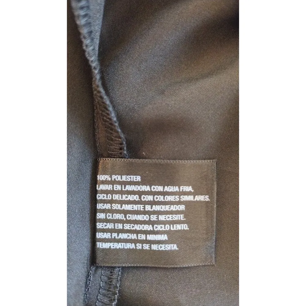 Blouse 5th Avenue Black Gold Print 3/4 Sleeve Semi Sheer w Black Cami Tank XL - Image 6