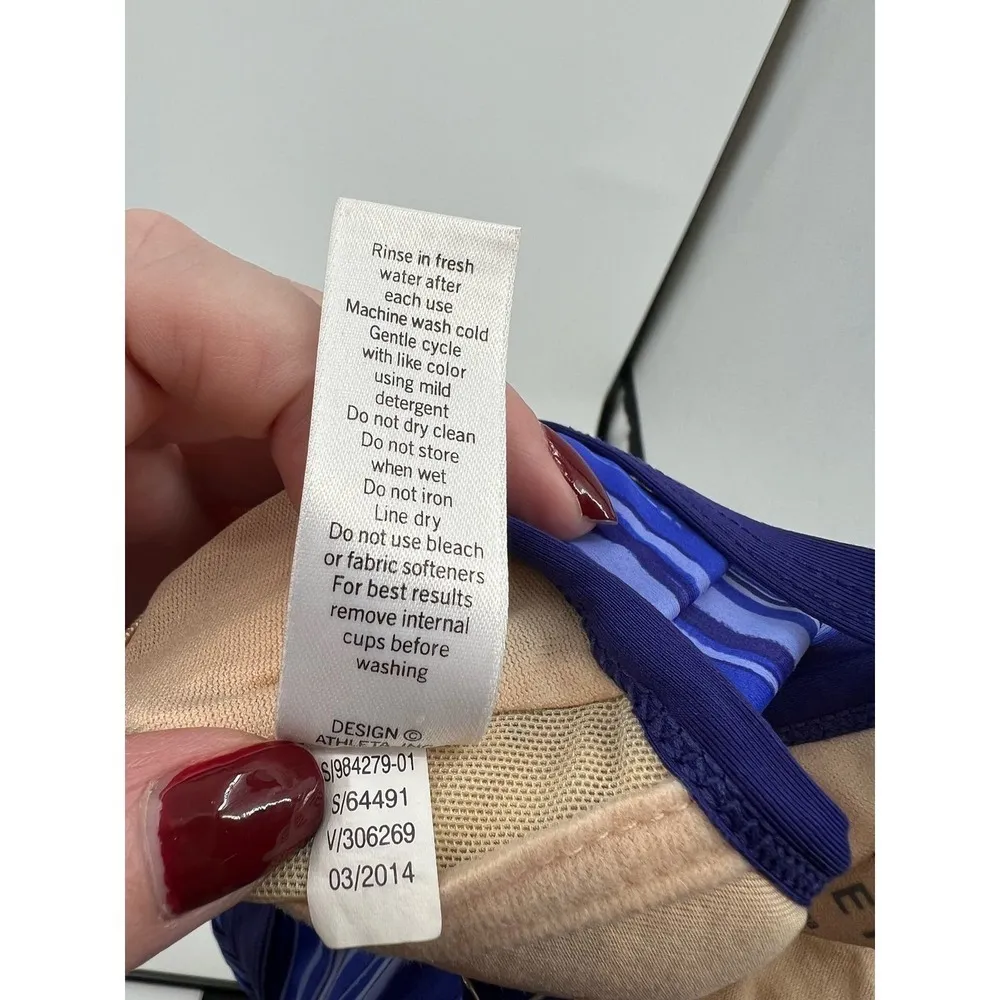 Athleta Printed Shorebreak Dress blue /black athletic UPF 50+ stretch size small - Image 9